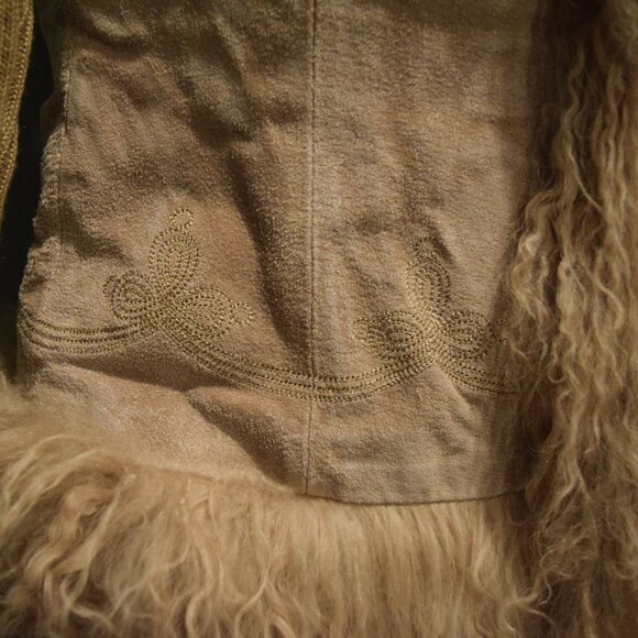 Women's if it wear me - Tan, Suede & Fur Sweater - Small - Picture 4 of 5